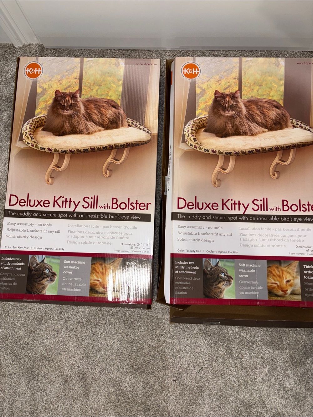 Bundle of 2 - K&H Pet Products Deluxe Kitty Sill Cat Window Perches